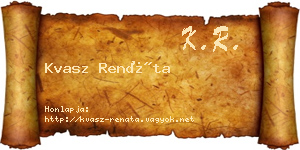 Kvasz Renáta névjegykártya