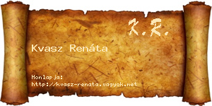 Kvasz Renáta névjegykártya